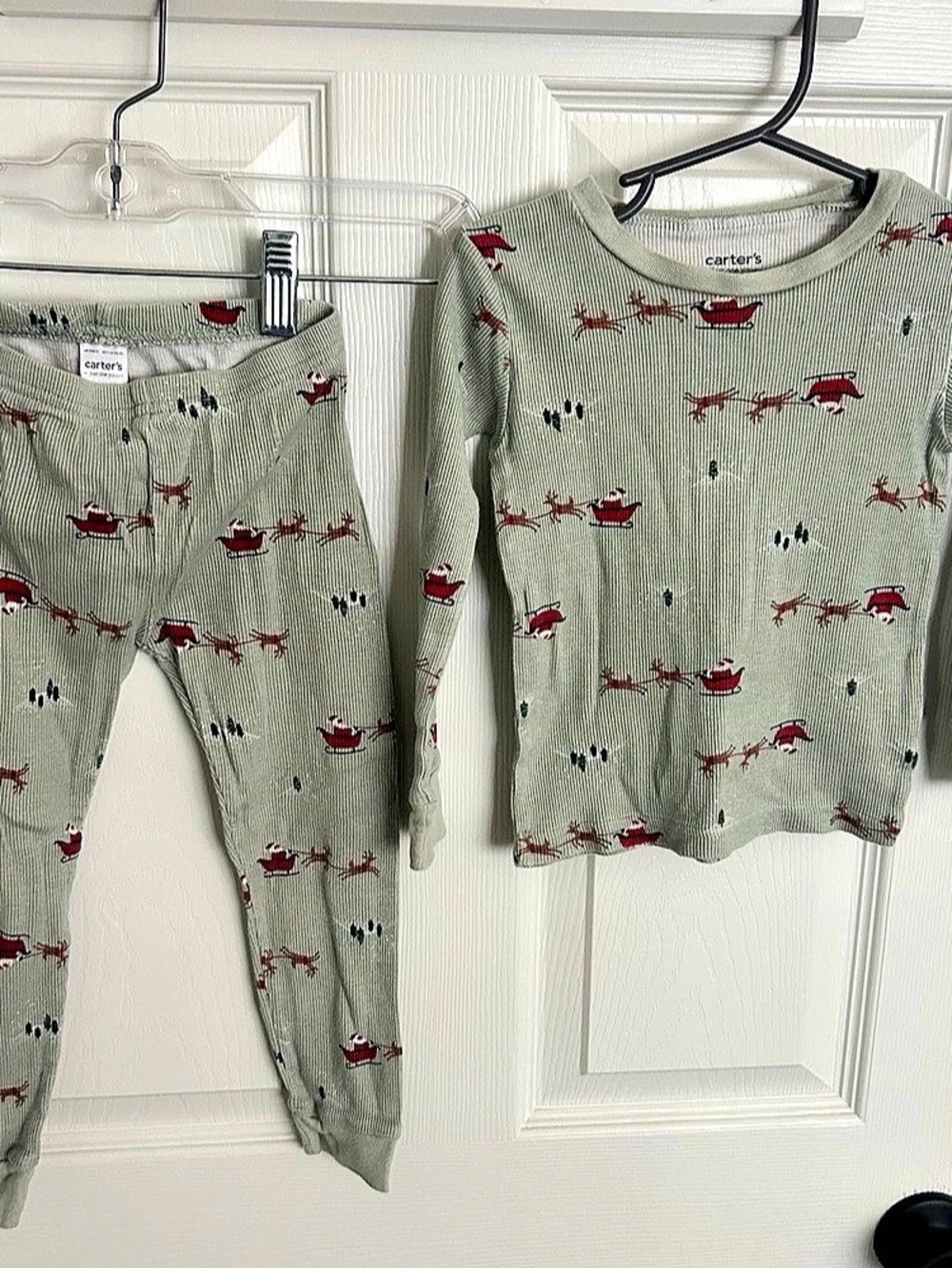 Carter's Santa's Sleigh Thermal 2-Piece Pajama Set Pajama Set Size 3T